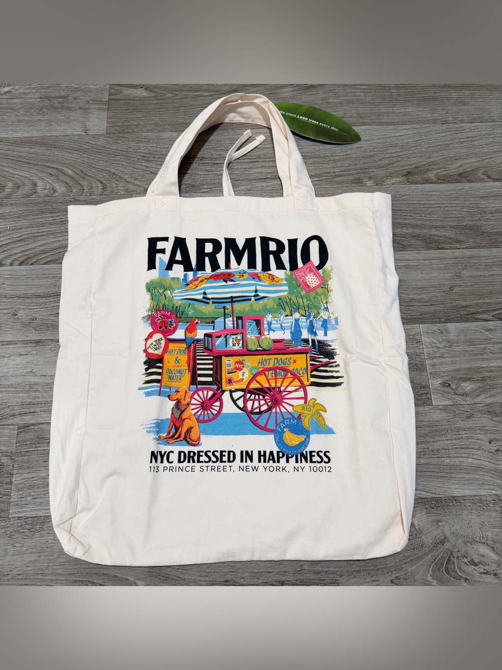 Farm Rio Soho NYC Dressed in Happiness Ecobag - Picture 3 of 6